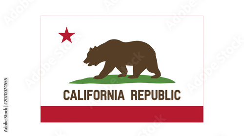 California Republic Bear Flag Symbol.