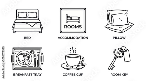 Принти на полотні Hotel Room Key and Coffee Cup.