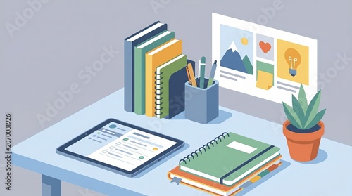 New Year Goal Setting, Creative Workspace for Goal Setting and Planning