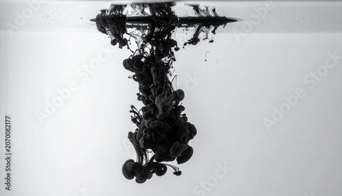 Black ink splatter abstract art design pattern.