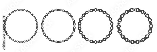 Obraz na plátně Set of chain bike circle frame in differet size