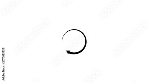 Abstract refresh button animation, circle arrow, reload or rotation icon animated on white background.
