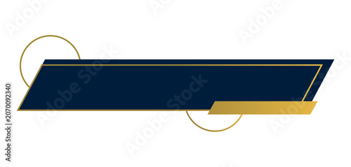 blue navy golden border text title box for youtube and ppt
