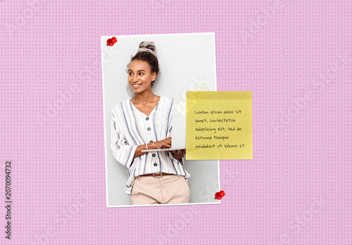 Photo Mockup With Yellow Note Paper