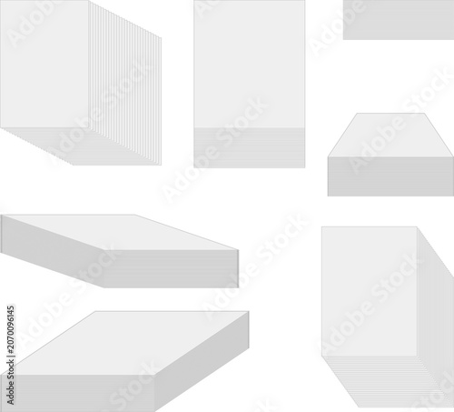 Stack of paper sheet pile document office business supply outline illustration