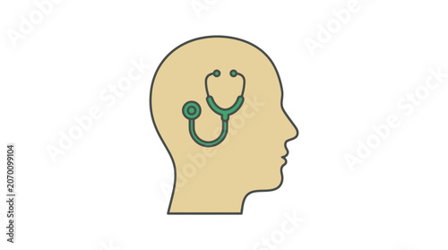 Medical Consultation Head Profile Vector Illustration