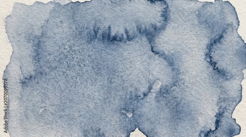 Abstract Blue Watercolor Wash Texture on Rough Paper Background for Minimalist Graphic Design Projects and Artistic Digital Stationery Templates