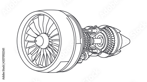 Jet Engine Vector Illustration
