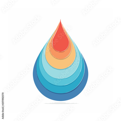 Colorful layered water drop vector illustration