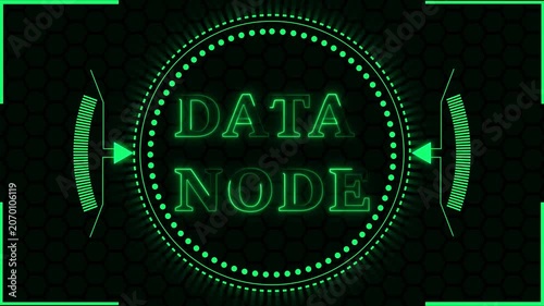 Animation updates futuristic data node networks. Cyber animation grids green neon hexagonal panels. Technical animation loops enterprise system terminal dashboards.