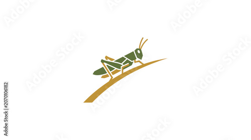 Tableau sur toile Minimalist Grasshopper Vector Illustration