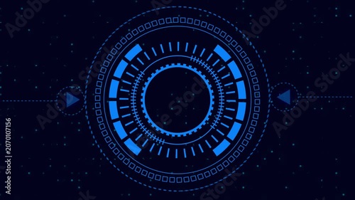 Photo animation structures blue digital HUD interfaces. Minimal photo animation tracks square line data elements. Clean photo animation loops dark tracking screens.