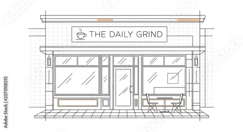 The Daily Grind Coffee Shop Storefront.