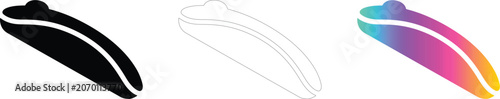 Minimalist computer mouse logo icon set in black outline and gradient