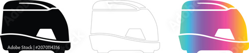 Futuristic Vehicle Cabin Silhouette and Gradient Vector Icon Set for UI and Logo Design