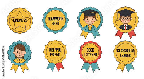 Student reward badges for classroom encouragement and behavior