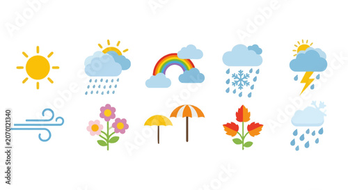 Seasonal weather icons for forecast and climate tracking