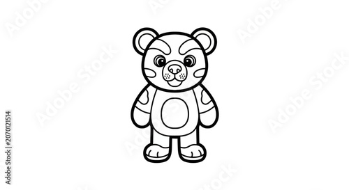Cute tiger cub coloring page for children