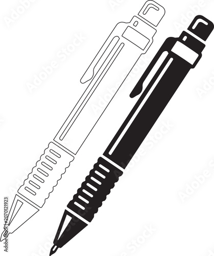 Mechanical Pencil Silhouette Vector Illustration,Generative Ai