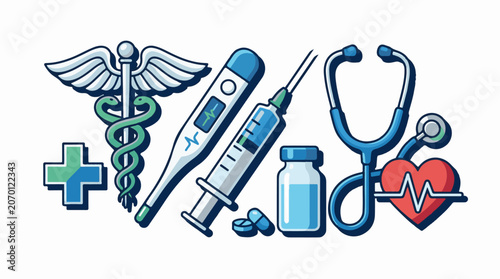 A collection of medical icons on a white background (2)