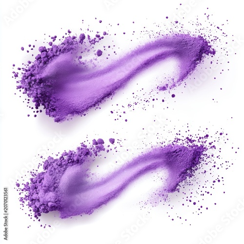 Ube powder air isolated on white background,PopularTrendy Purple Coffee Shop,plant based recipes,sweet potato,superfood,menu and banner,Healthy and wellness concept.