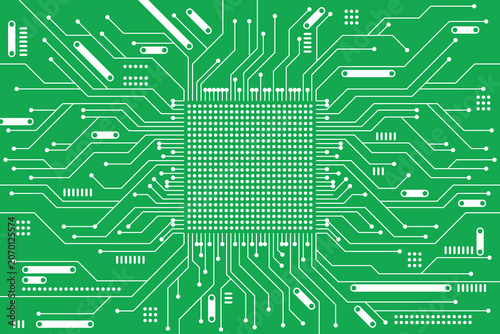 Circuit Board Processor Illustration