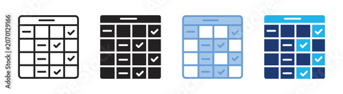 Cuadro en lienzo Rubric icon set multiple style collection