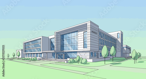Modern office building exterior design.