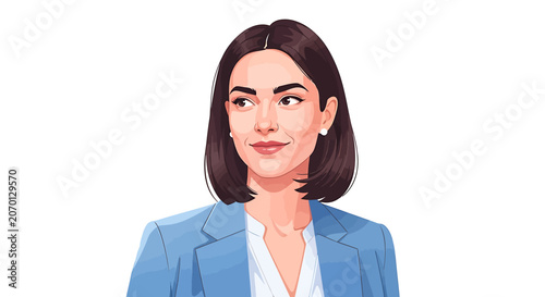 Smiling Businesswoman in Blue Blazer Portrait.