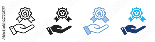 Obraz na plátně Quality management icon set multiple style collection