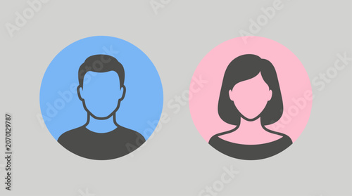 Tableau sur toile Two faceless human icons representing gender.
