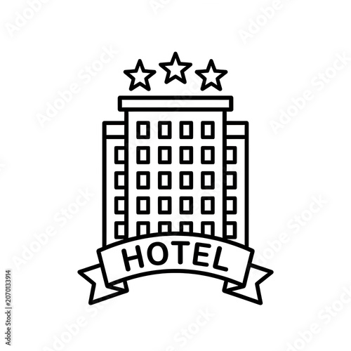 Hotel Icon Vector Isolated Transparent Background