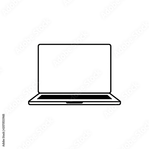 Laptop Outline Vector Isolated Transparent Background