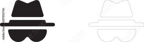 Foto Spy incognito vector icon, privacy mode symbol, covert surveillance and industrial espionage