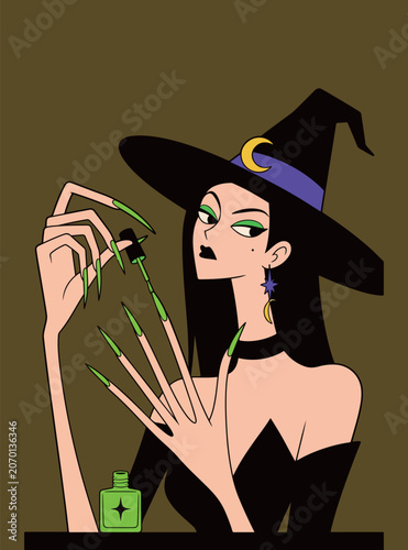 Witch Painting Her Nails