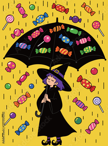 Witch with Candy Umbrella