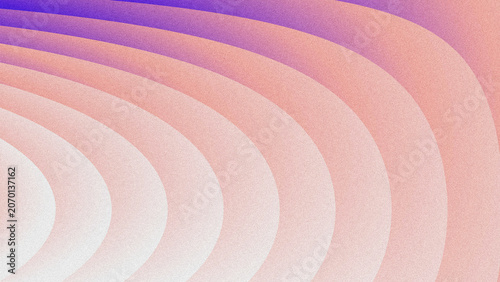 Obraz na płótnie Textured grainy noise abstract backdrop with layered curved wavy gradient lines in deep purple, dusty peach, and off-white tones
