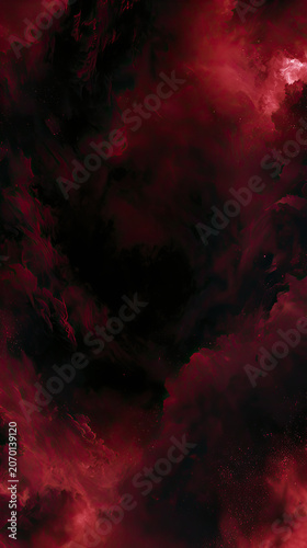 Swirling red and black stormy cloud abstract