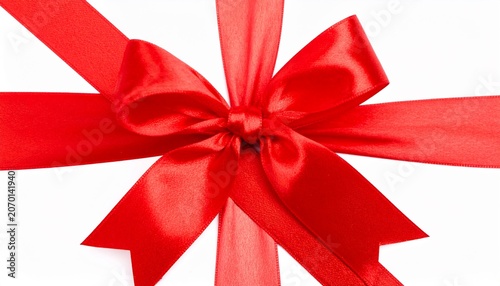 Red Ribbon Bow on White.