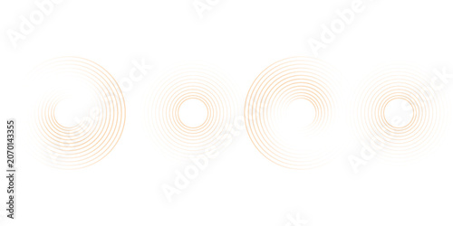 Red concentric ripple circles set. Sonar or sound wave rings collection. Epicentre, target, radar icon concept. Radial signal or vibration elements.