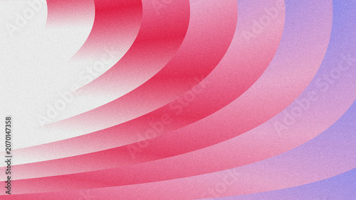 Bilde på lerret Smooth curved wavy layered stripes gradient background shifting from white, deep red, soft pink to light purple, featuring subtle grainy noise texture