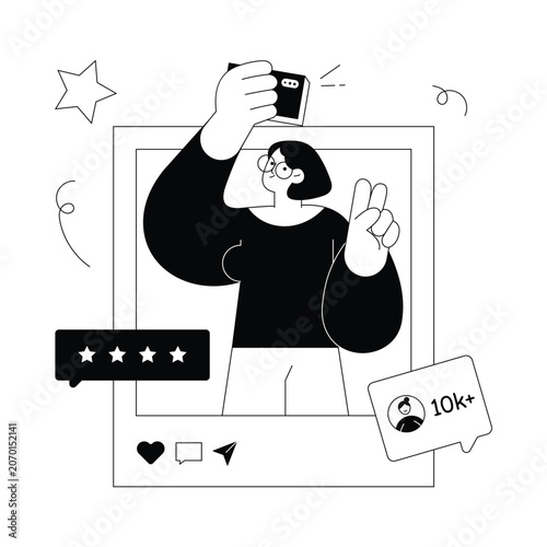 Social Media Influencer Selfie  vector illustration Eps 10 File     