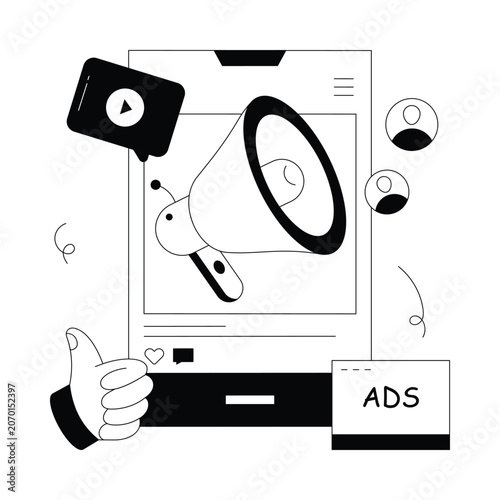 Social Media Advertising  vector illustration Eps 10 File     