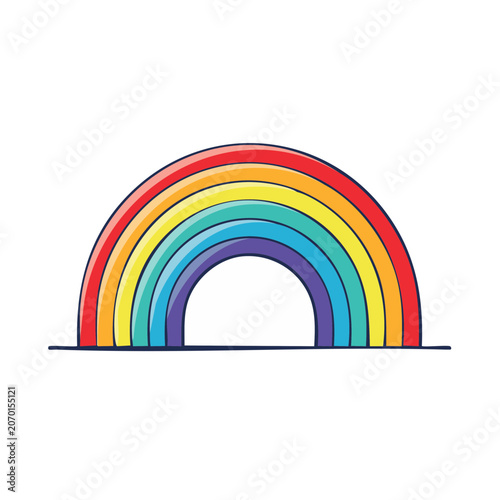 Colorful rainbow arc vector illustration