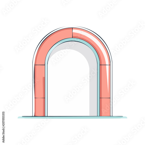 Flat illustration of a colorful archway