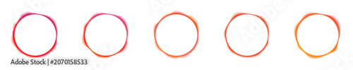 Canvastavla Abstract fluid gradient ruby circle with bright scarlet tones, smooth fluid drops and glossy reflections