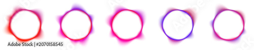 Quadro su tela Advanced graphic of a scarlet red circular soundwave displaying neon frequency ripples