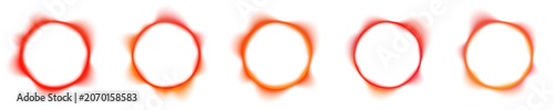 Konstfotografi Intense neon red ring graphic with fast interior wave oscillations and soft coral gradient borders