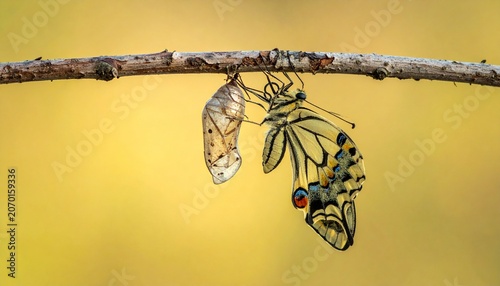 Emergence of a Butterfly - A Symbol of Transformation and New Beginnings.