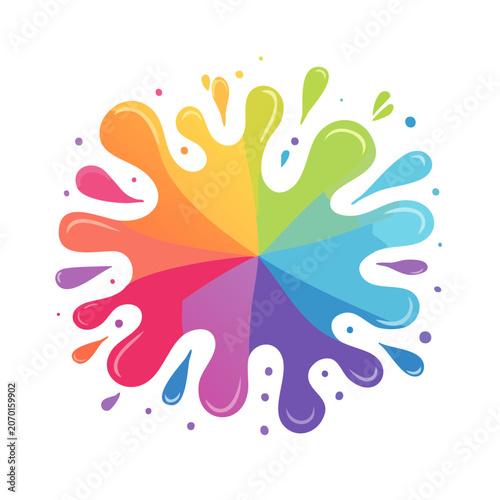 Rainbow Paint Splash Vector Illustration